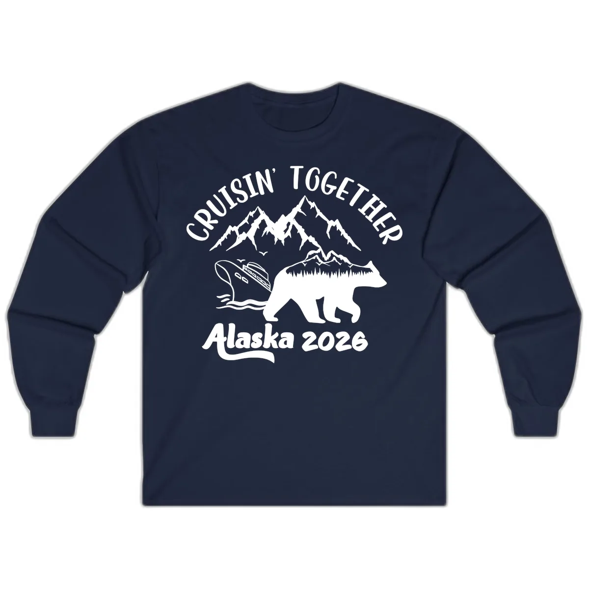 Cruisin' Together Alaska 2026 Long Sleeve in Navy