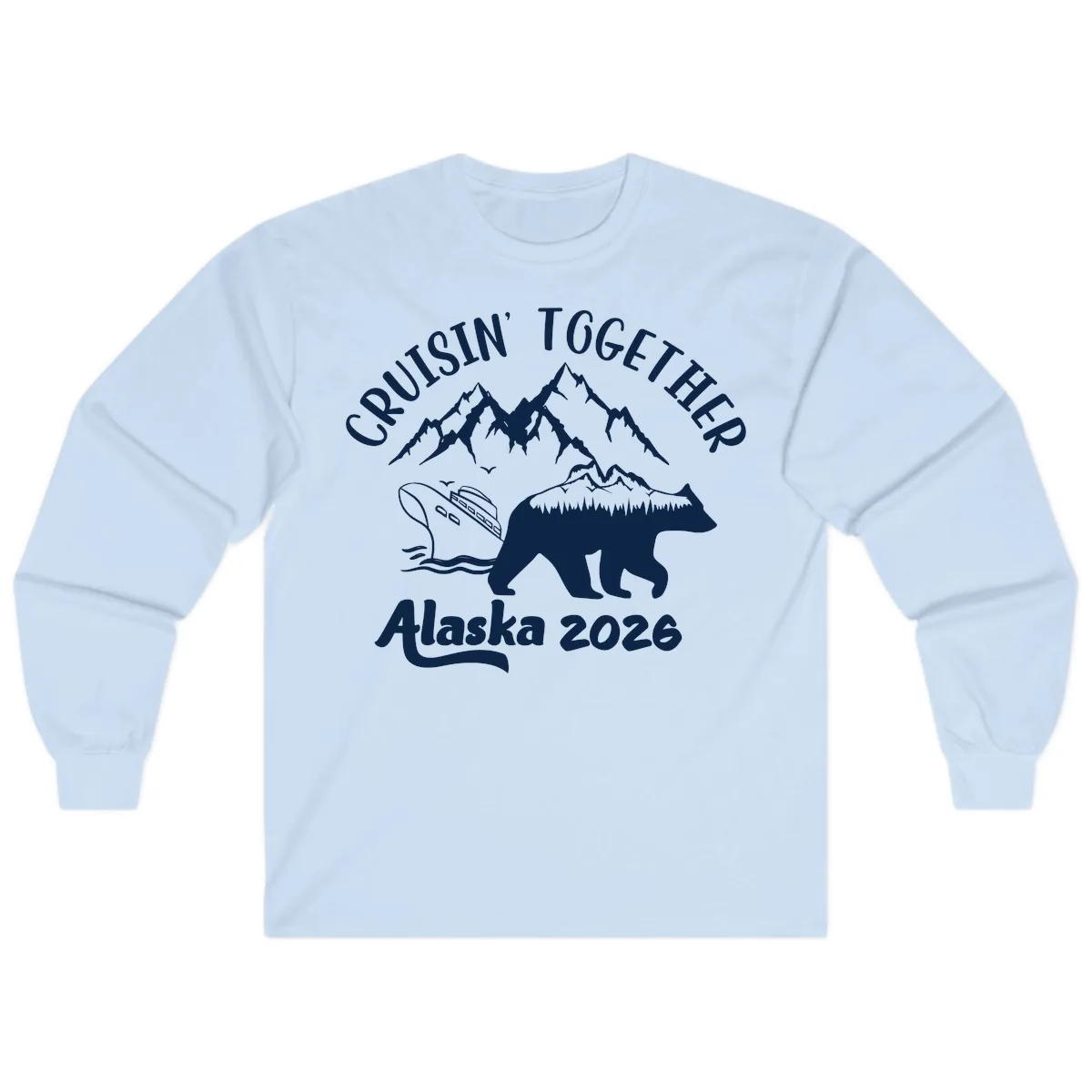 Cruisin' Together Alaska 2026 Long Sleeve in Light Blue