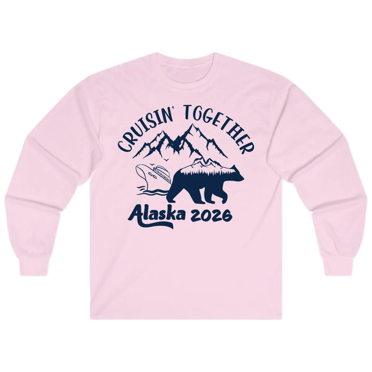 Cruisin' Together Alaska 2026 Long Sleeve in Light Pink