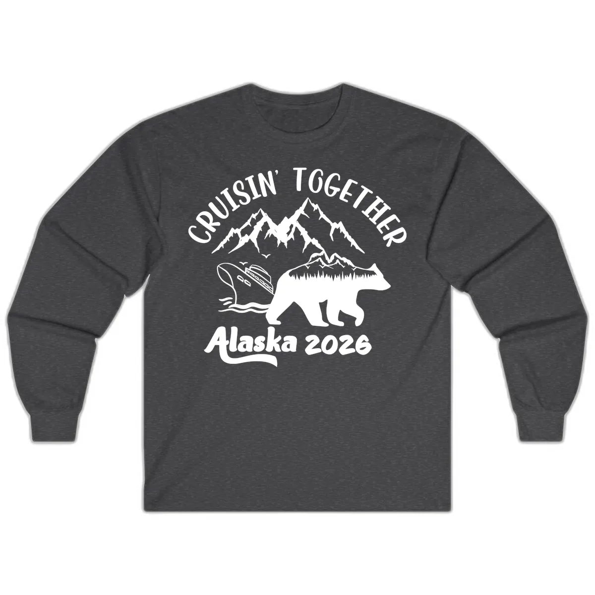 Cruisin' Together Alaska 2026 Long Sleeve in Dark Heather