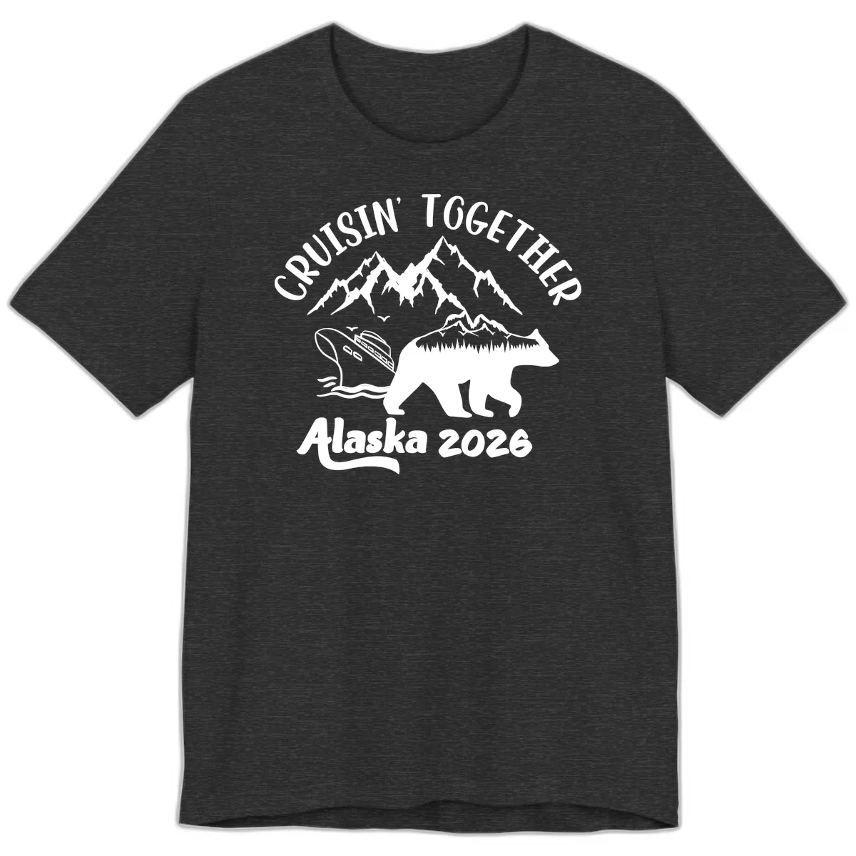 Cruisin' Together Alaska 2026 Premium T-Shirt in Dark Grey Heather