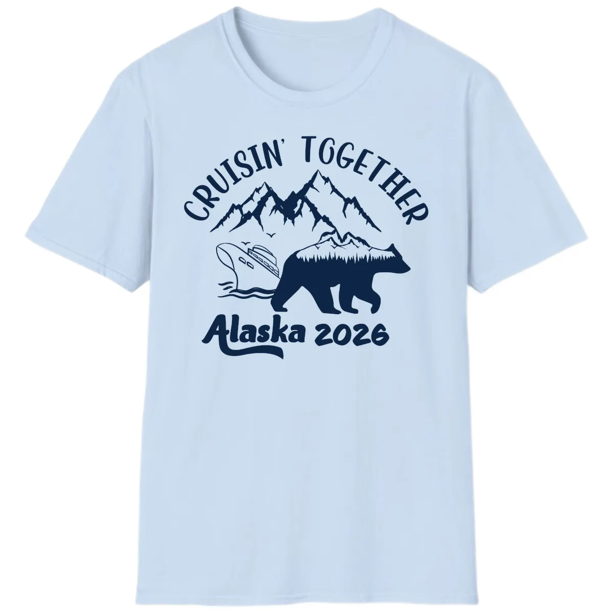 Cruisin' Together Alaska 2026 T-Shirt in Light Blue