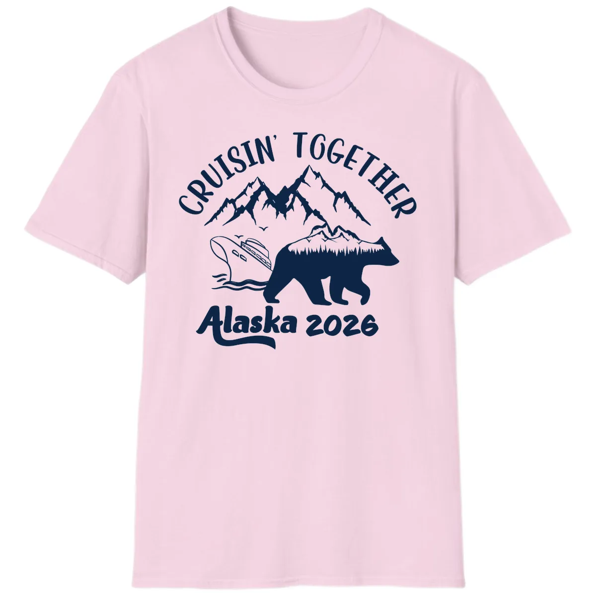 Cruisin' Together Alaska 2026 T-Shirt in Light Pink
