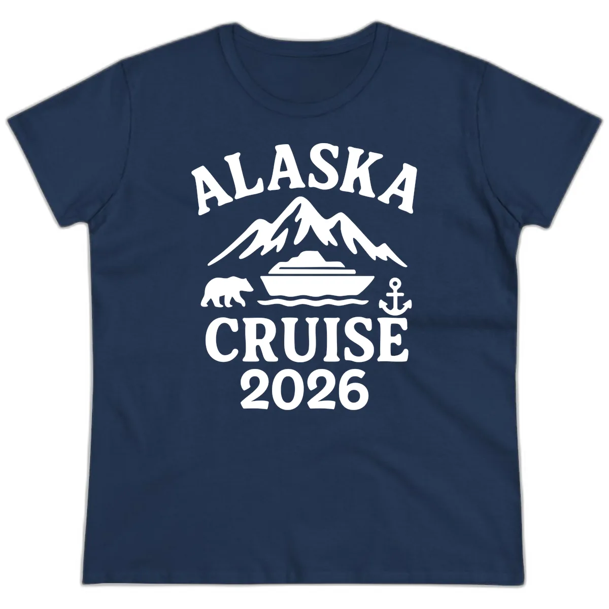 Alaska Cruise 2026 Adventure Ladies Tee in Navy