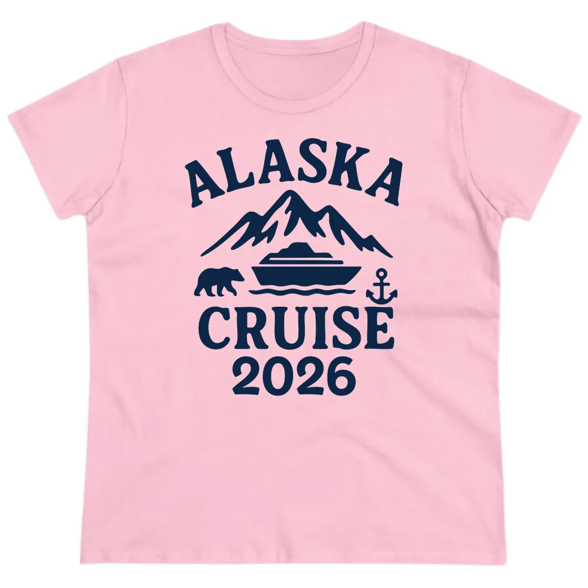 Alaska Cruise 2026 Adventure Ladies Tee in Light Pink