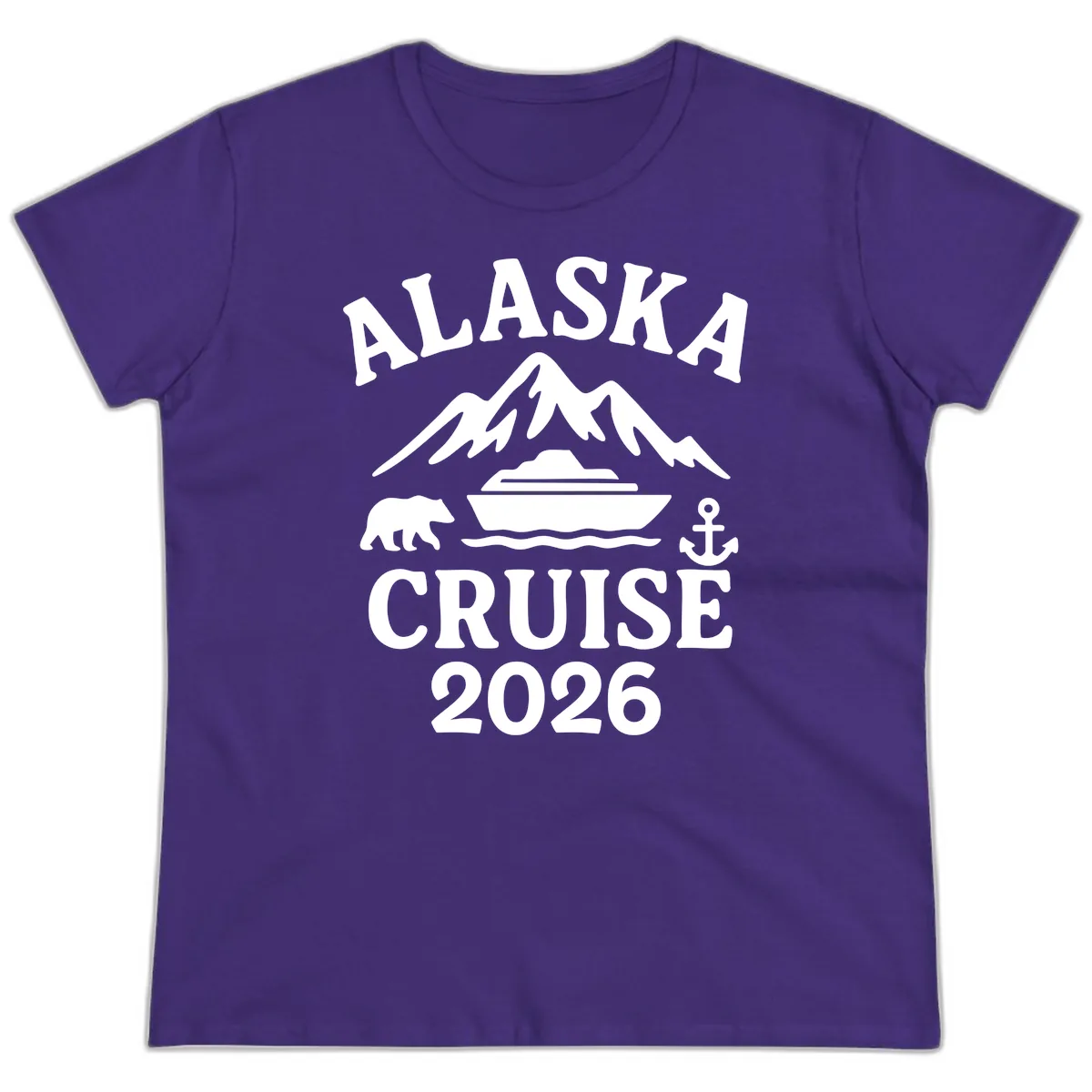 Alaska Cruise 2026 Adventure Ladies Tee in Purple