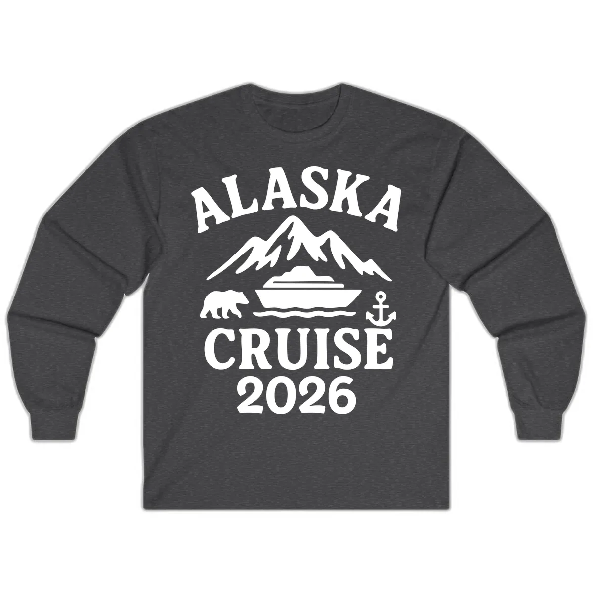 Alaska Cruise 2026 Adventure Long Sleeve in Dark Heather