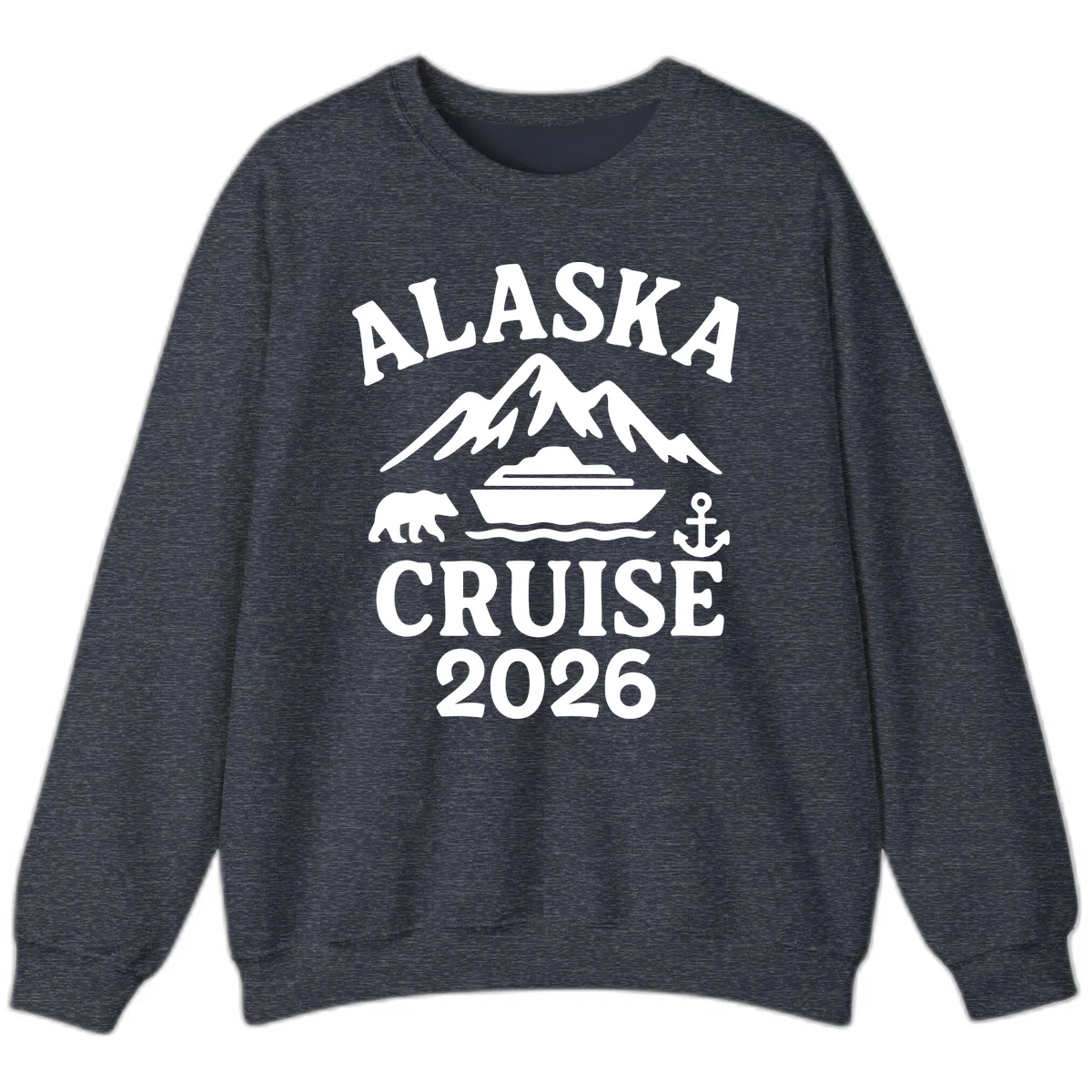Alaska Cruise 2026 Adventure Sweatshirt in Heather Sport Dark Navy