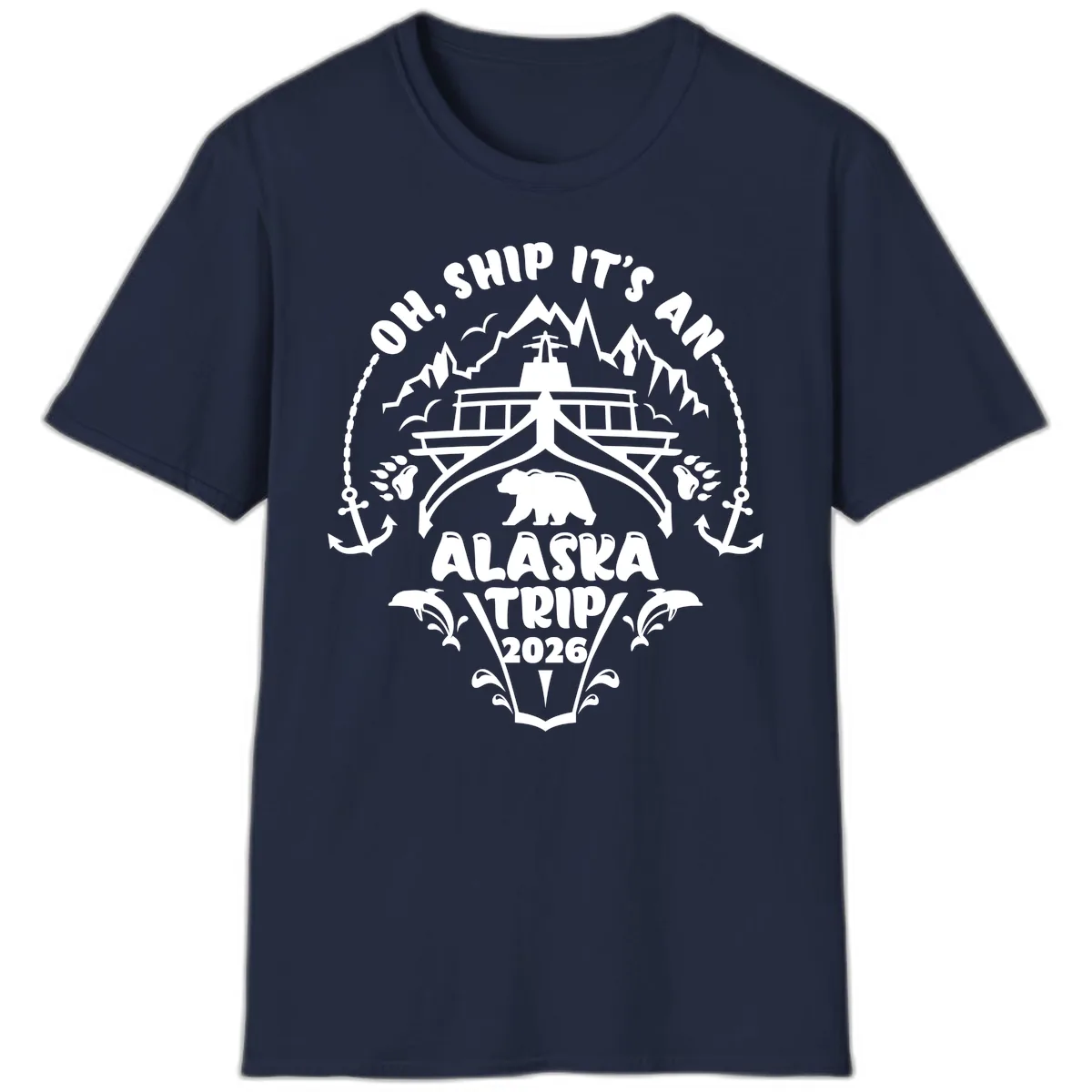 Oh Ship It's An Alaska Trip 2026 T-Shirt in Navy