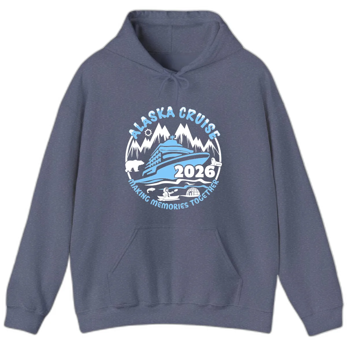 Alaska Cruise Making Memories Together Hoodie in Heather Navy