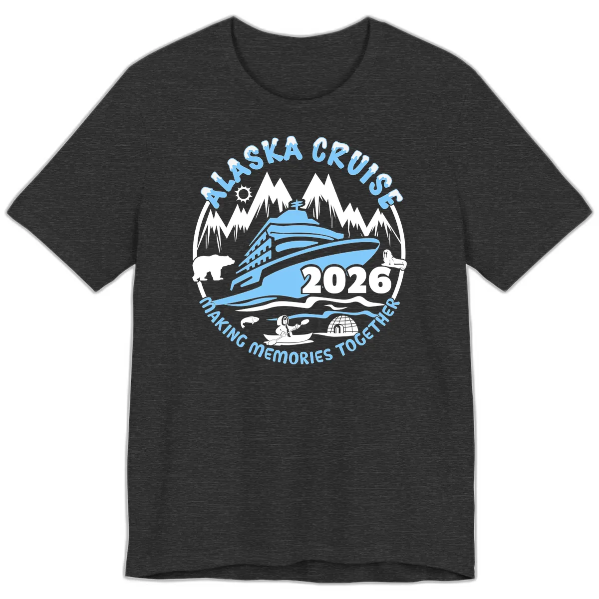 Alaska Cruise Making Memories Together Premium T-Shirt in Dark Grey Heather