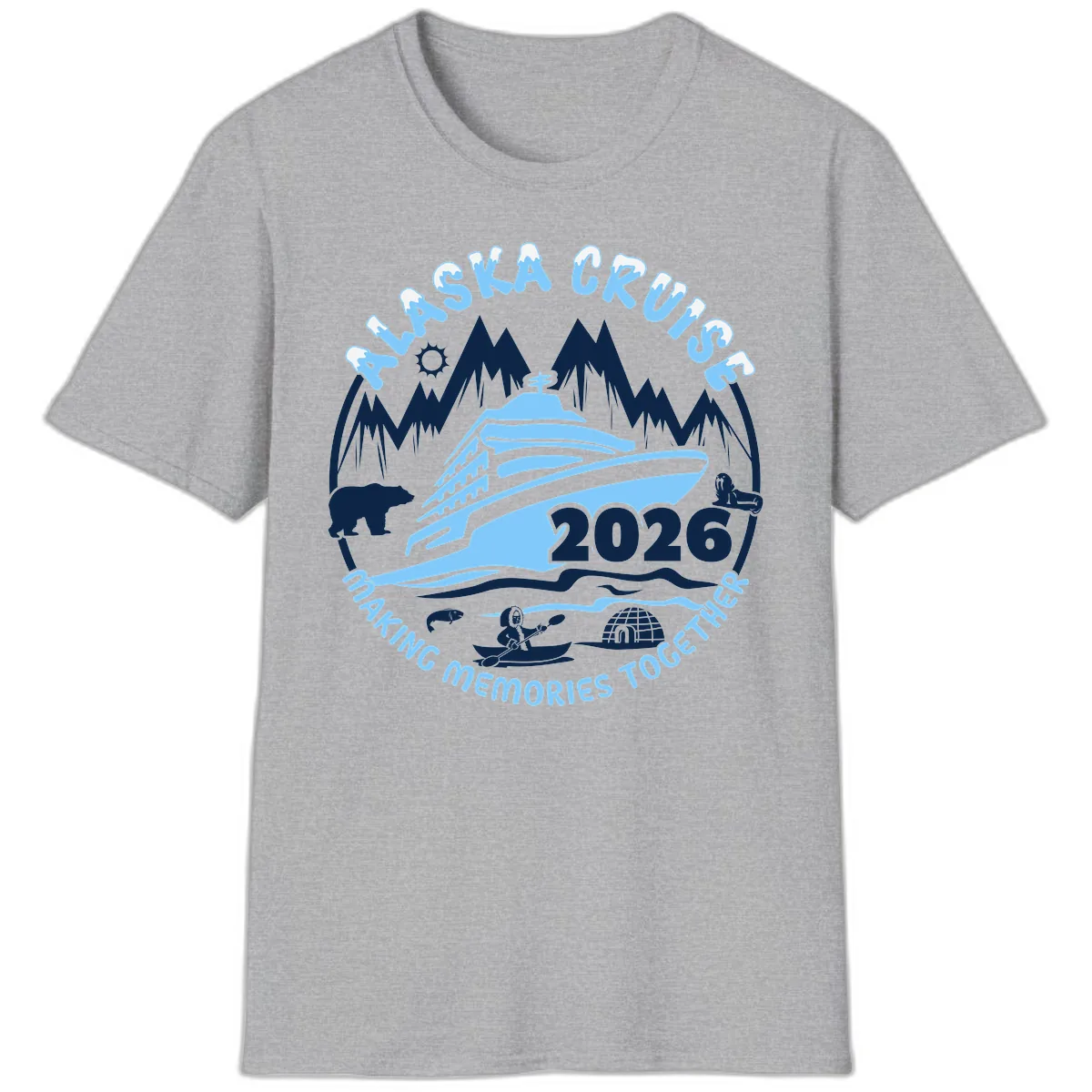 Alaska Cruise Making Memories Together T-Shirt in Sport Grey