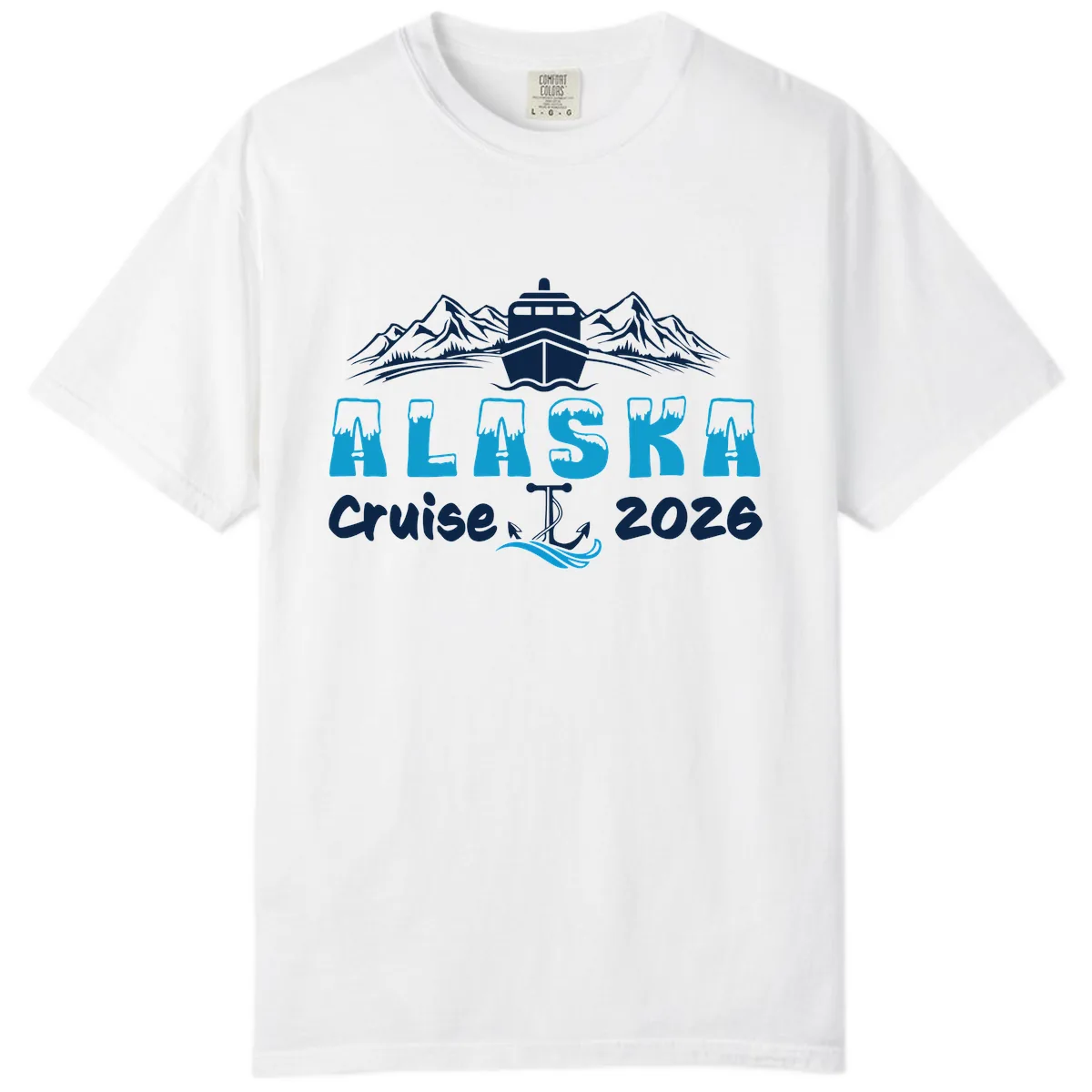 Alaska Cruise Typography Design Comfort Color in White