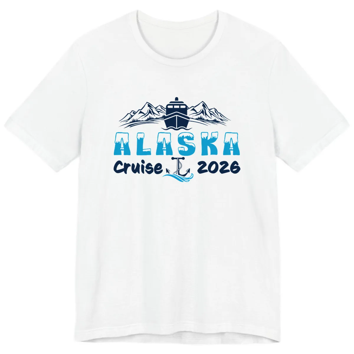 Alaska Cruise Typography Design Premium T-Shirt in White