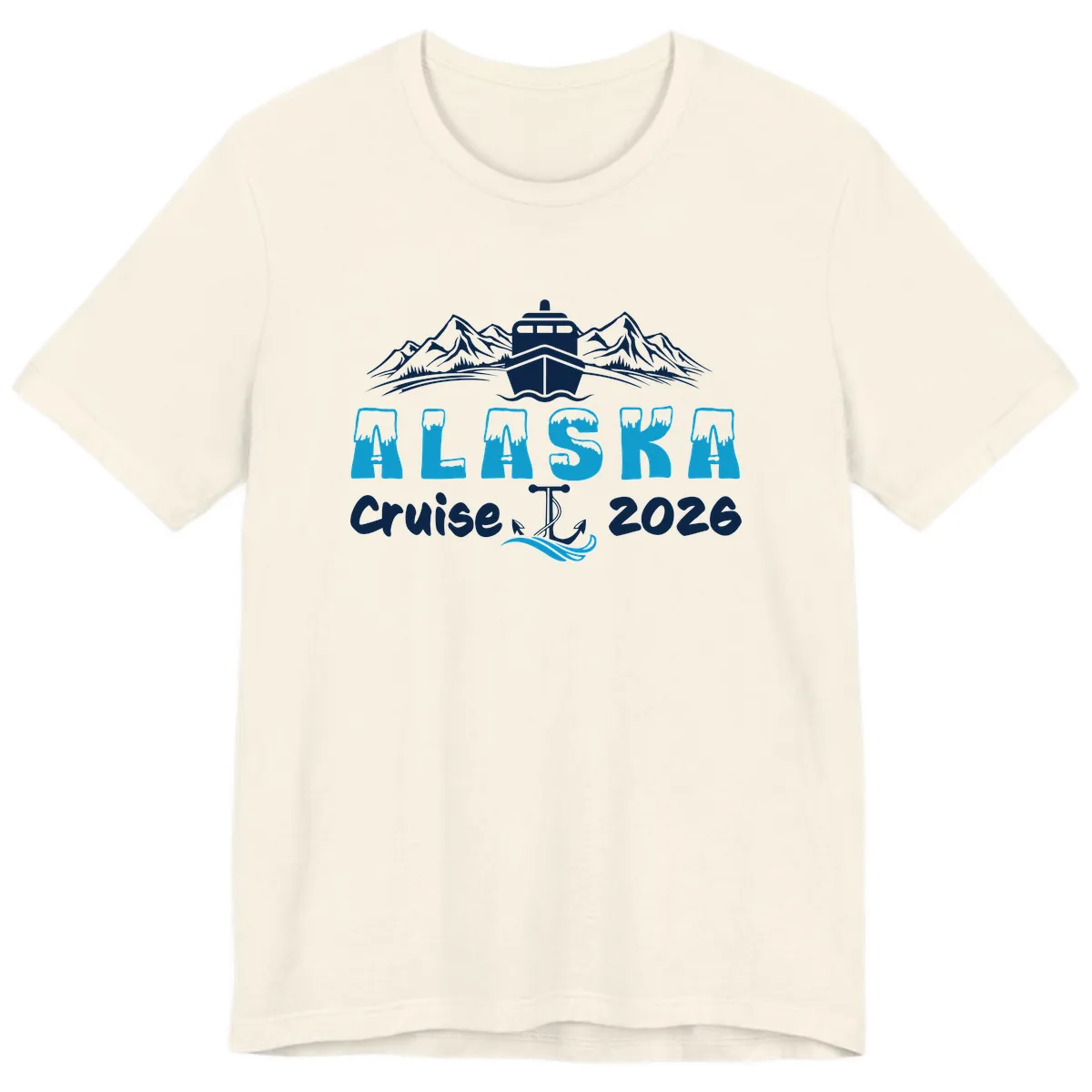 Alaska Cruise Typography Design Premium T-Shirt in Natural