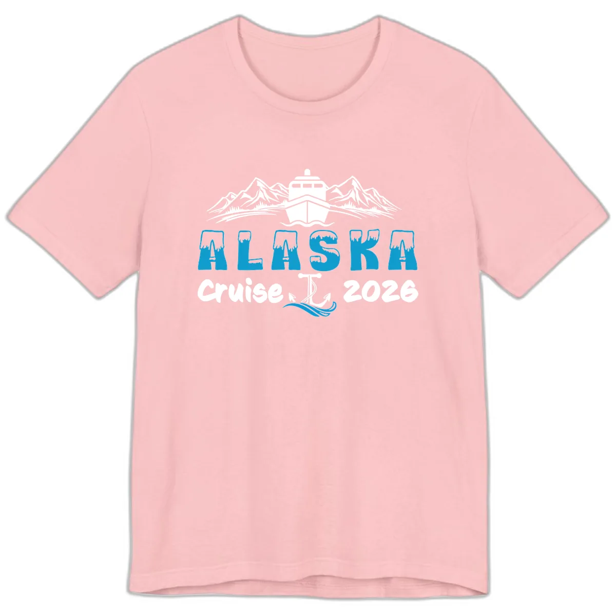 Alaska Cruise Typography Design Premium T-Shirt in Pink