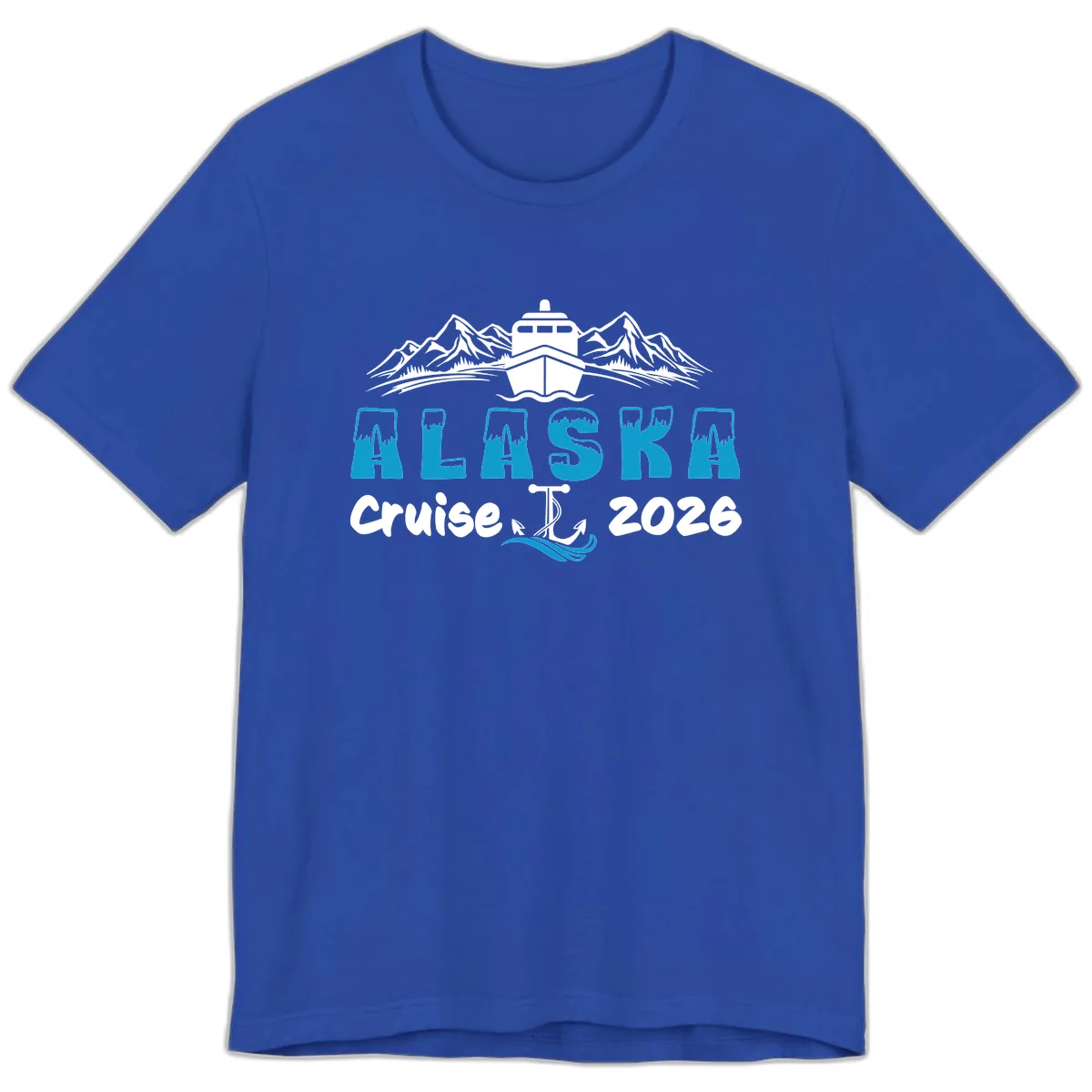 Alaska Cruise Typography Design Premium T-Shirt in True Royal