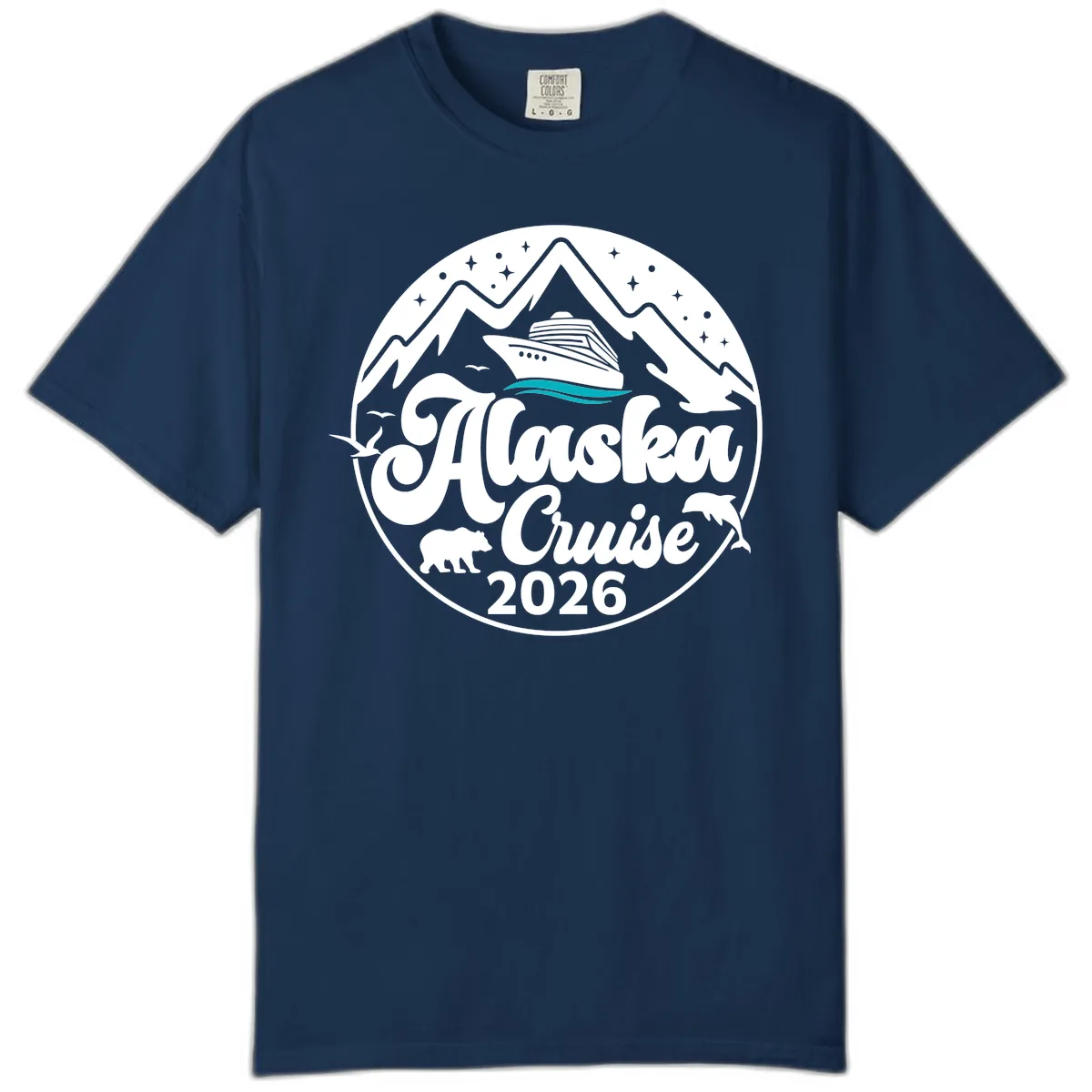 Ocean Wave Minimalist Comfort Color in Navy