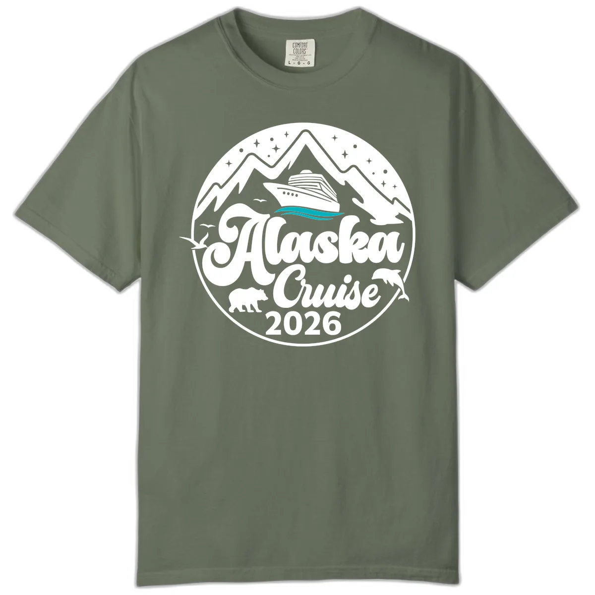 Ocean Wave Minimalist Comfort Color in Moss