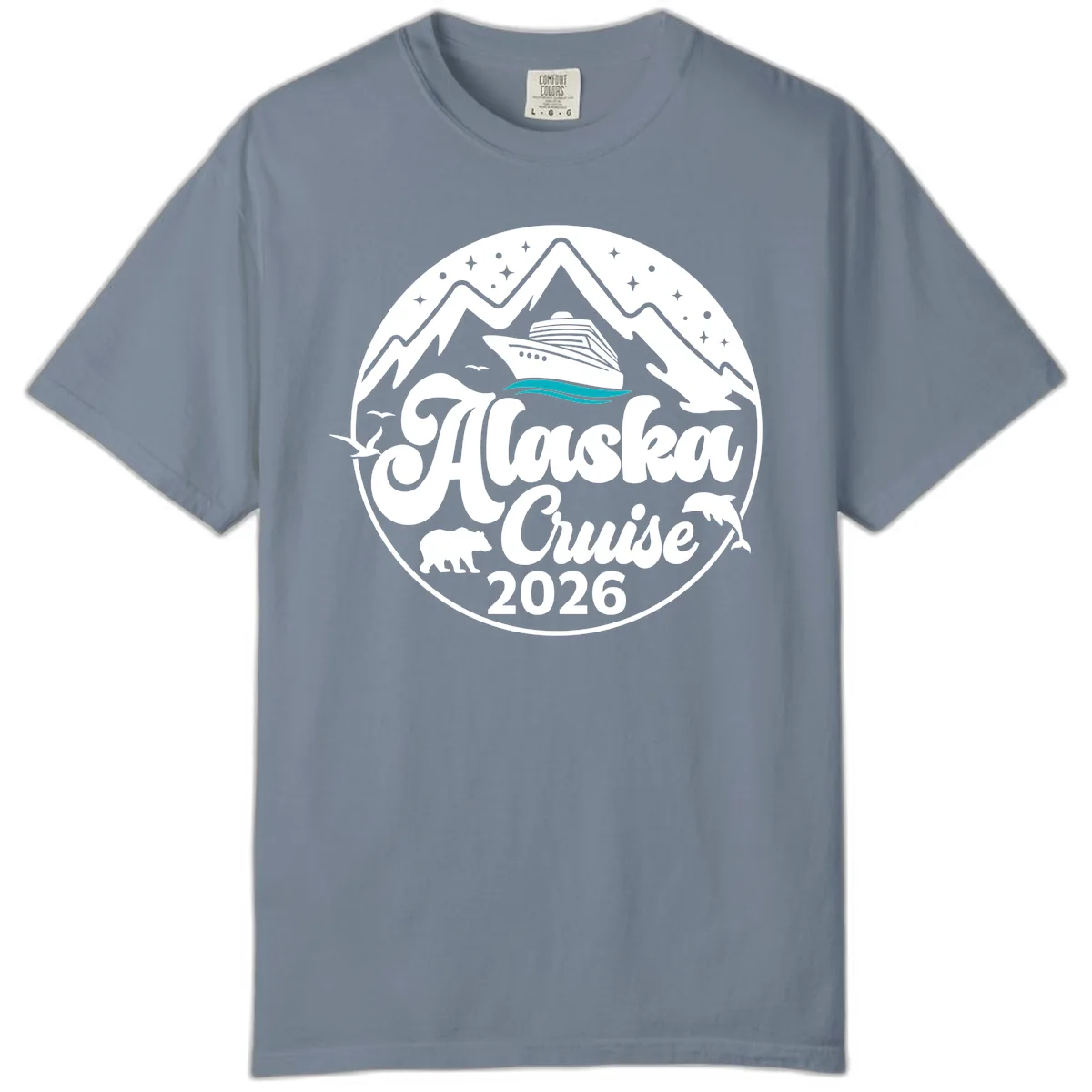 Ocean Wave Minimalist Comfort Color in Blue Jean