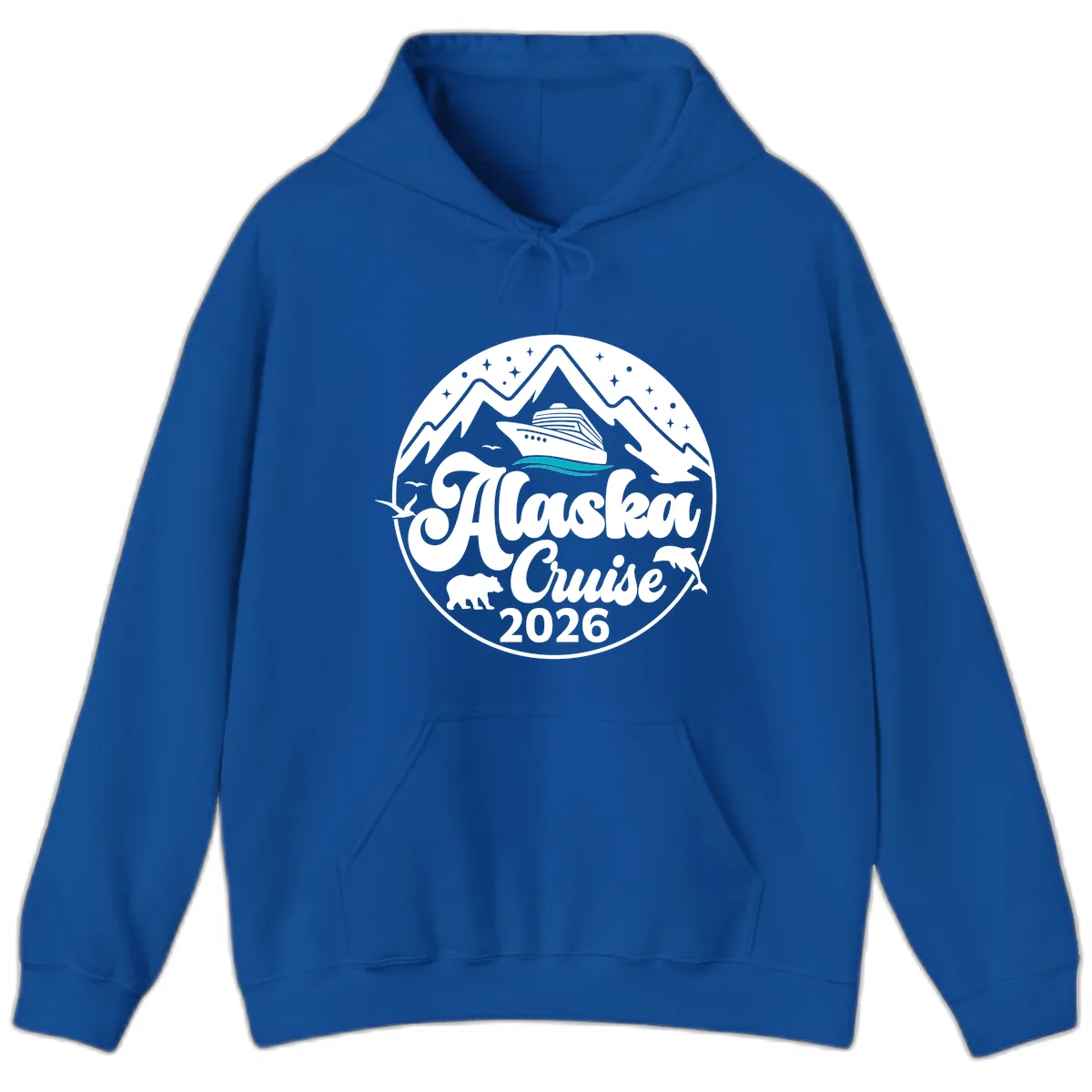 Ocean Wave Minimalist Hoodie in Royal