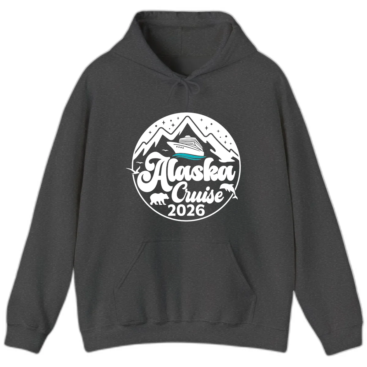 Ocean Wave Minimalist Hoodie in Dark Heather