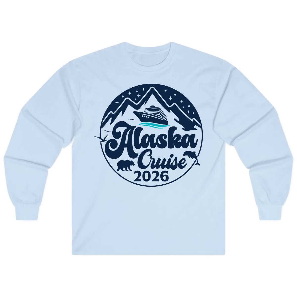 Ocean Wave Minimalist Long Sleeve in Light Blue