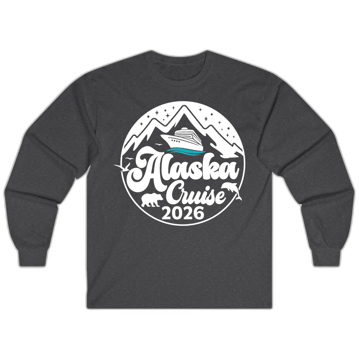 Ocean Wave Minimalist Long Sleeve in Dark Heather