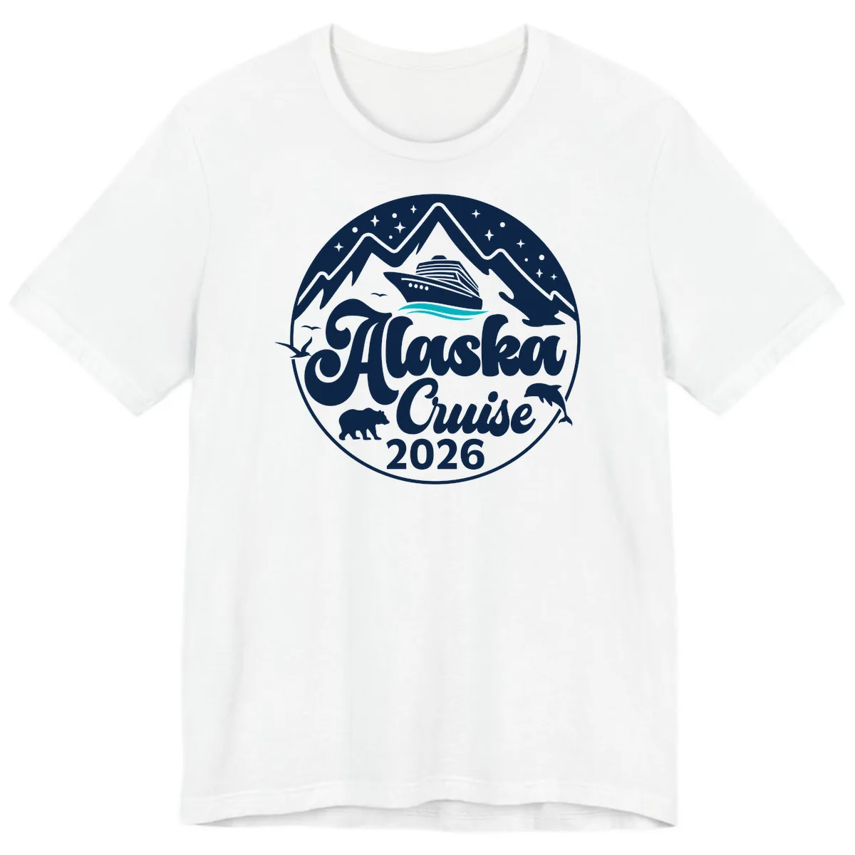 Ocean Wave Minimalist Premium T-Shirt in White