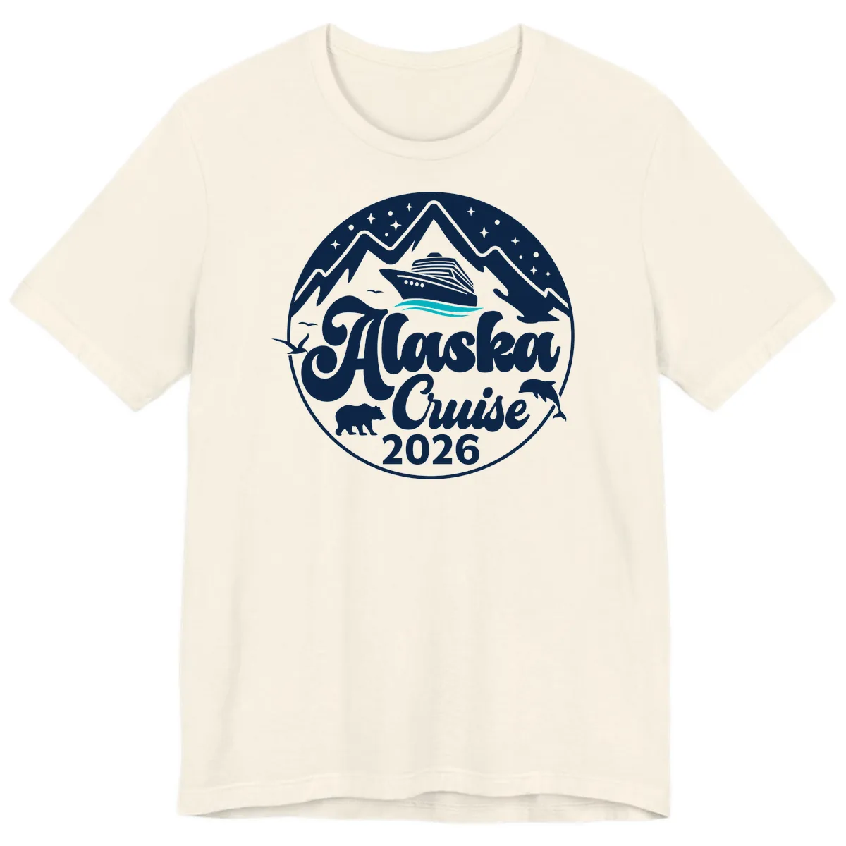 Ocean Wave Minimalist Premium T-Shirt in Natural