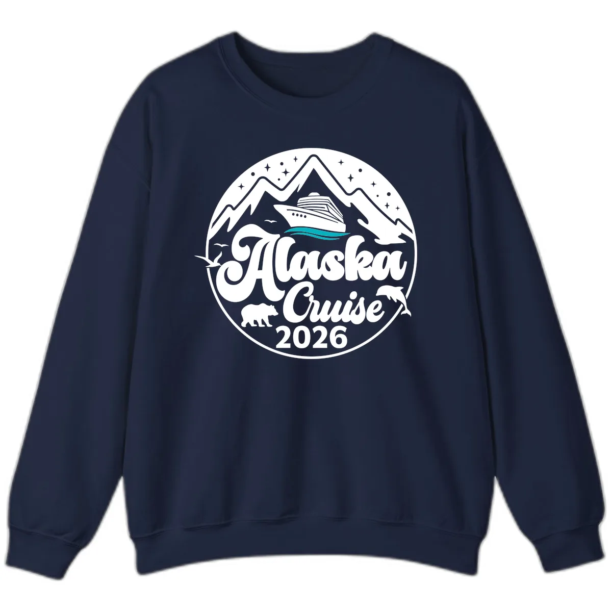 Ocean Wave Minimalist Sweatshirt in Navy