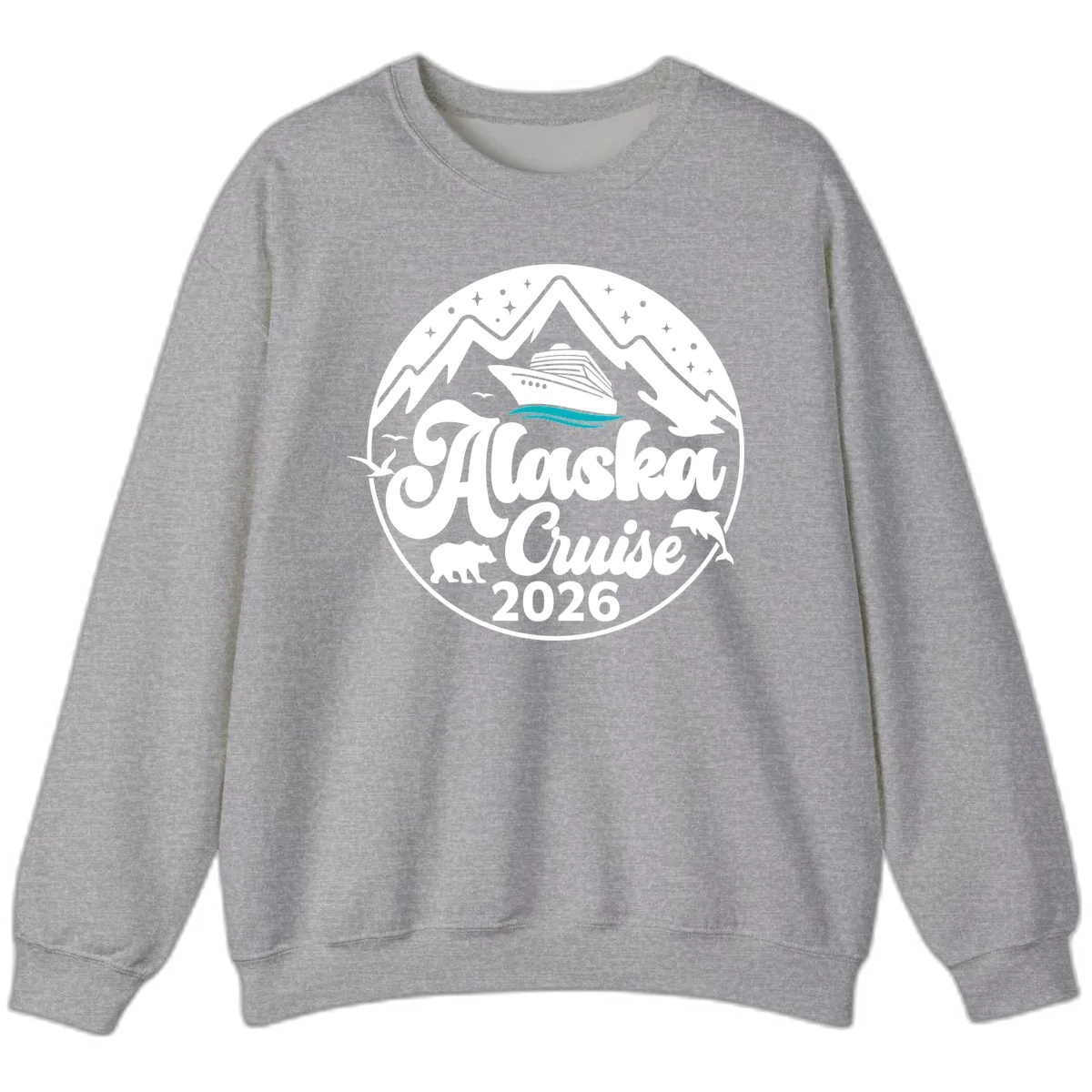 Ocean Wave Minimalist Sweatshirt in Sport Grey