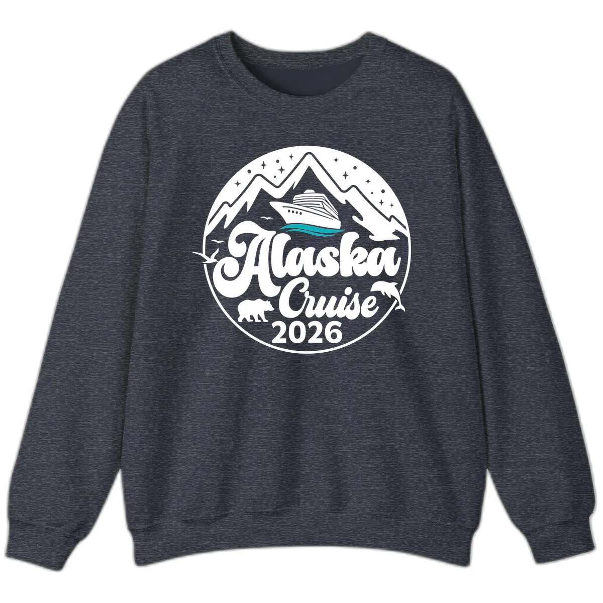 Ocean Wave Minimalist Sweatshirt in Heather Sport Dark Navy