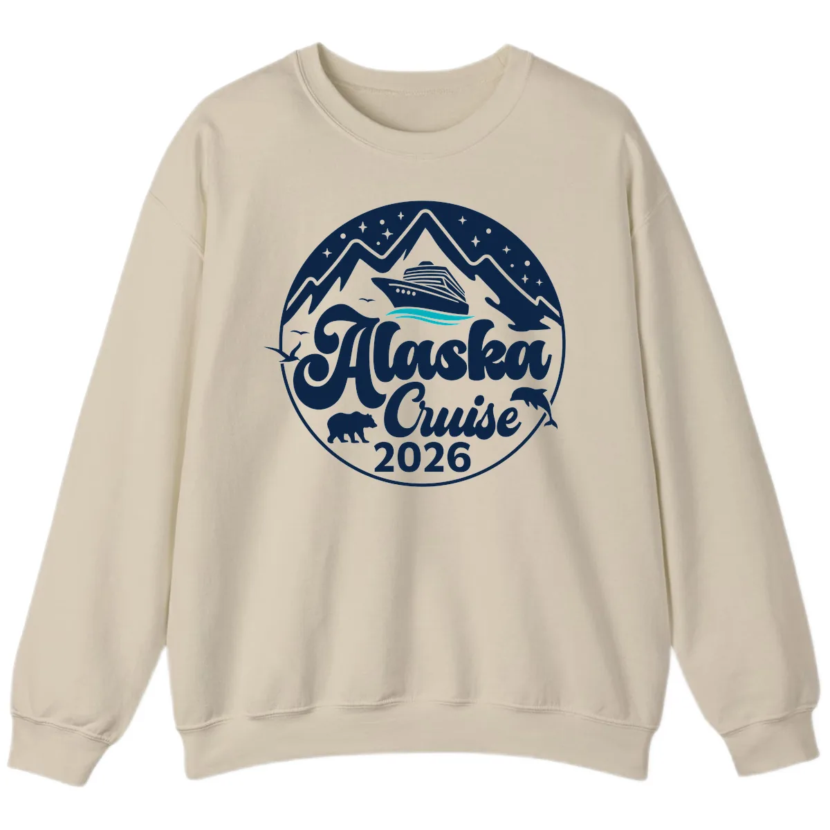 Ocean Wave Minimalist Sweatshirt in Sand