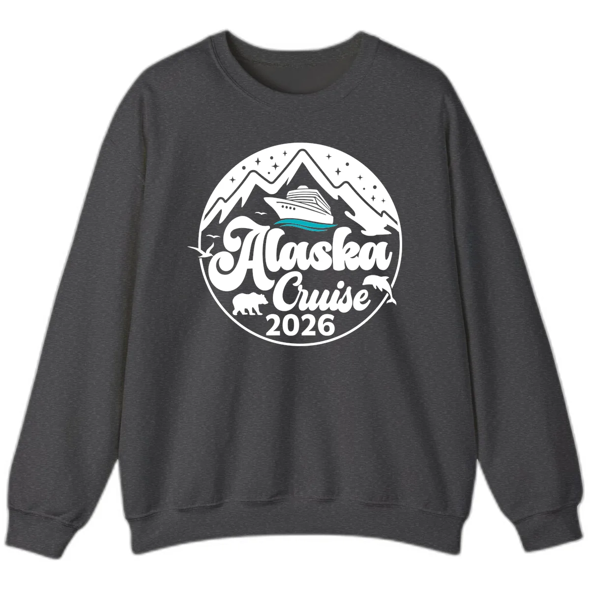 Ocean Wave Minimalist Sweatshirt in Dark Heather