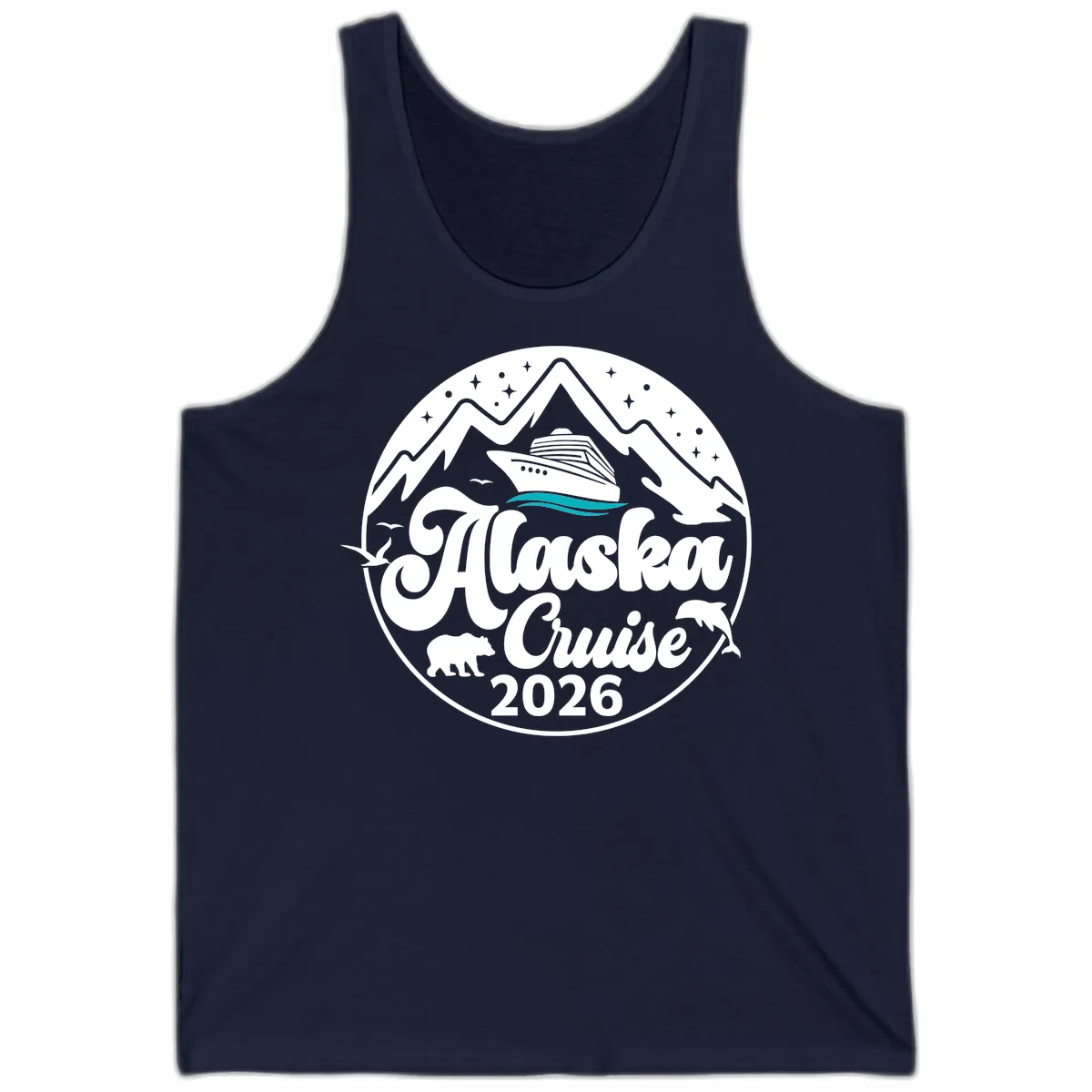 Ocean Wave Minimalist Tank in Navy