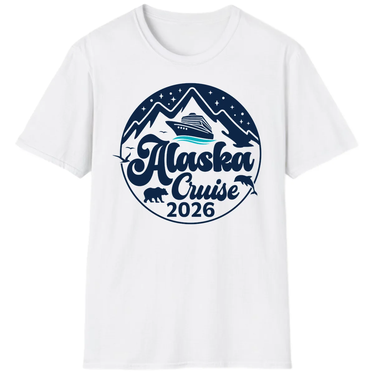 Ocean Wave Minimalist T-Shirt in White