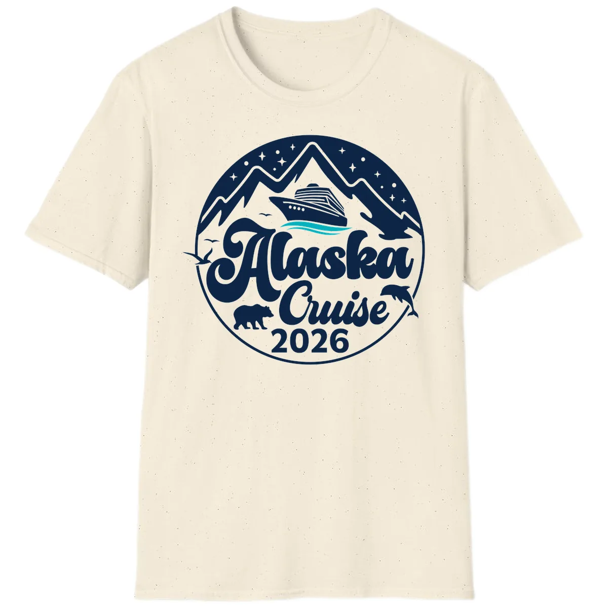 Ocean Wave Minimalist T-Shirt in Natural