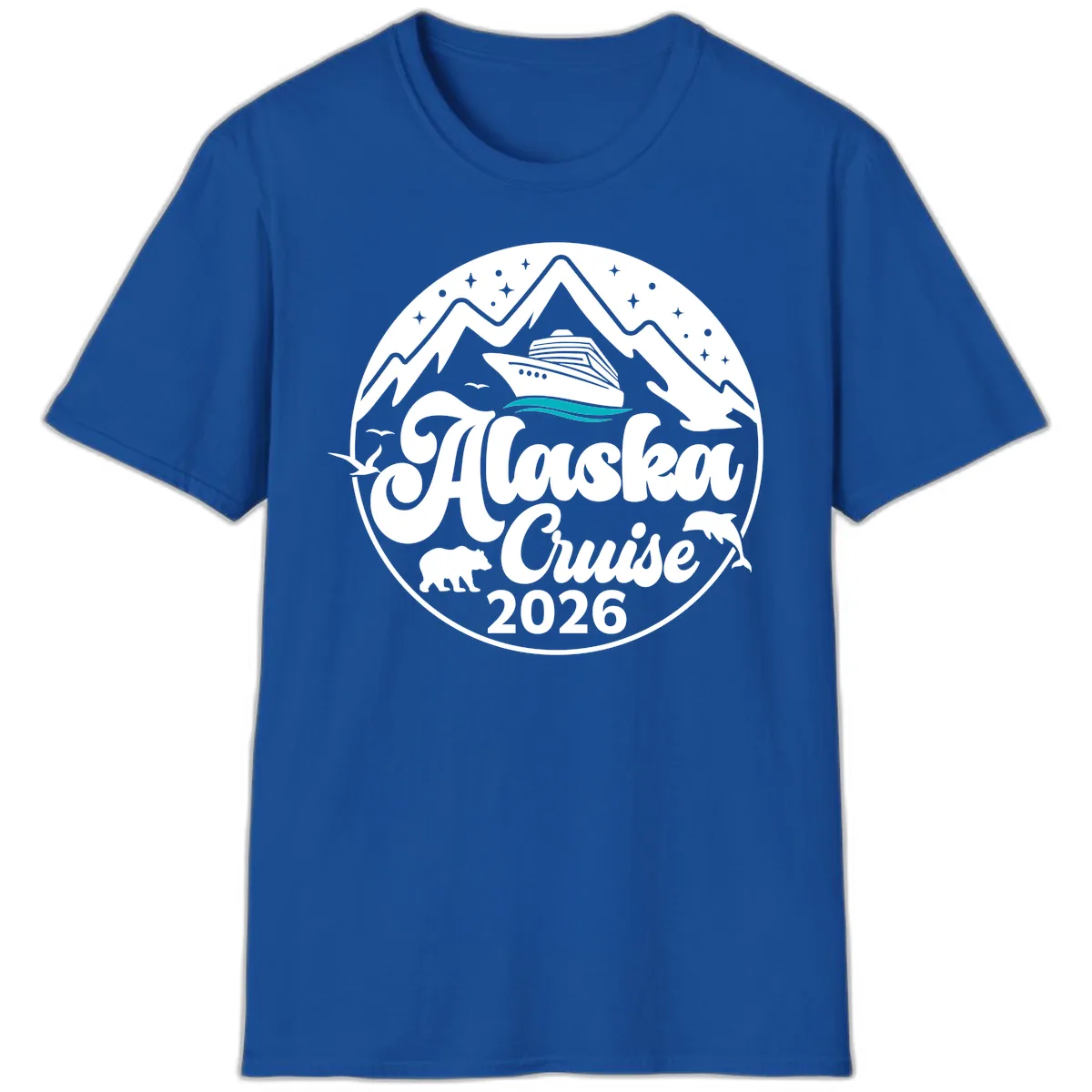Ocean Wave Minimalist T-Shirt in Royal