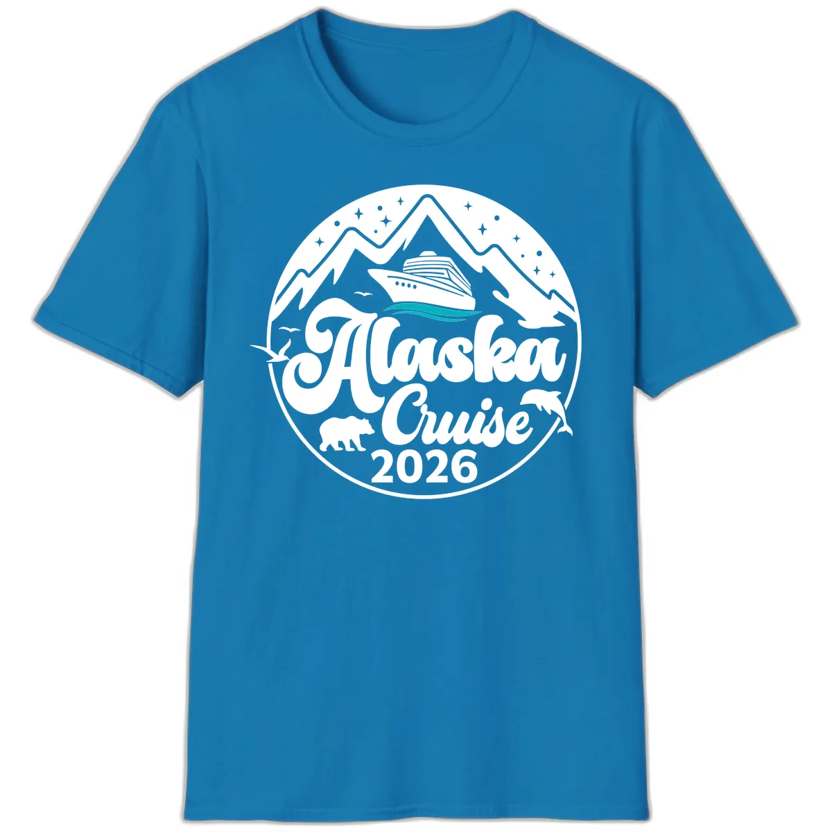 Ocean Wave Minimalist T-Shirt in Sapphire