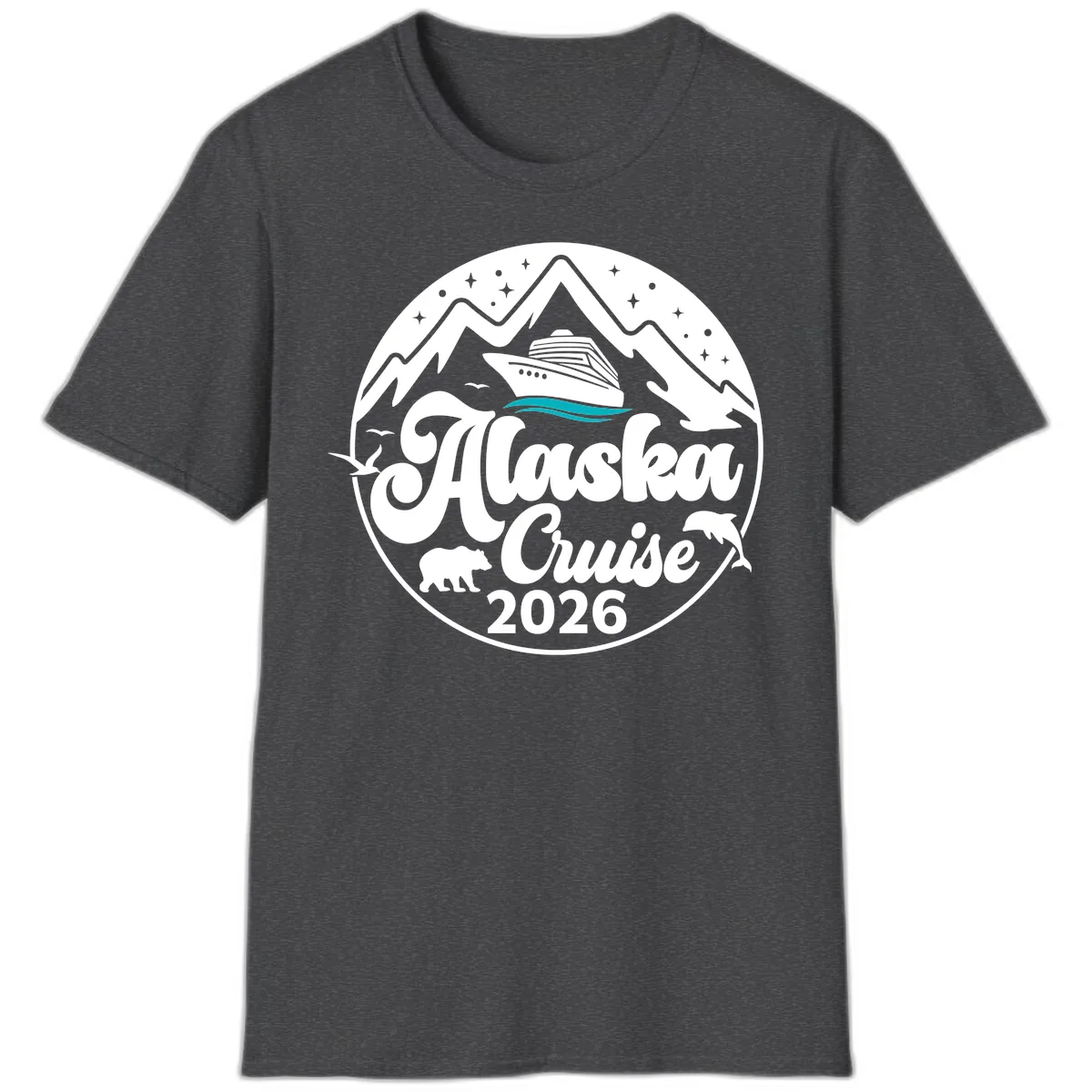 Ocean Wave Minimalist T-Shirt in Dark Heather