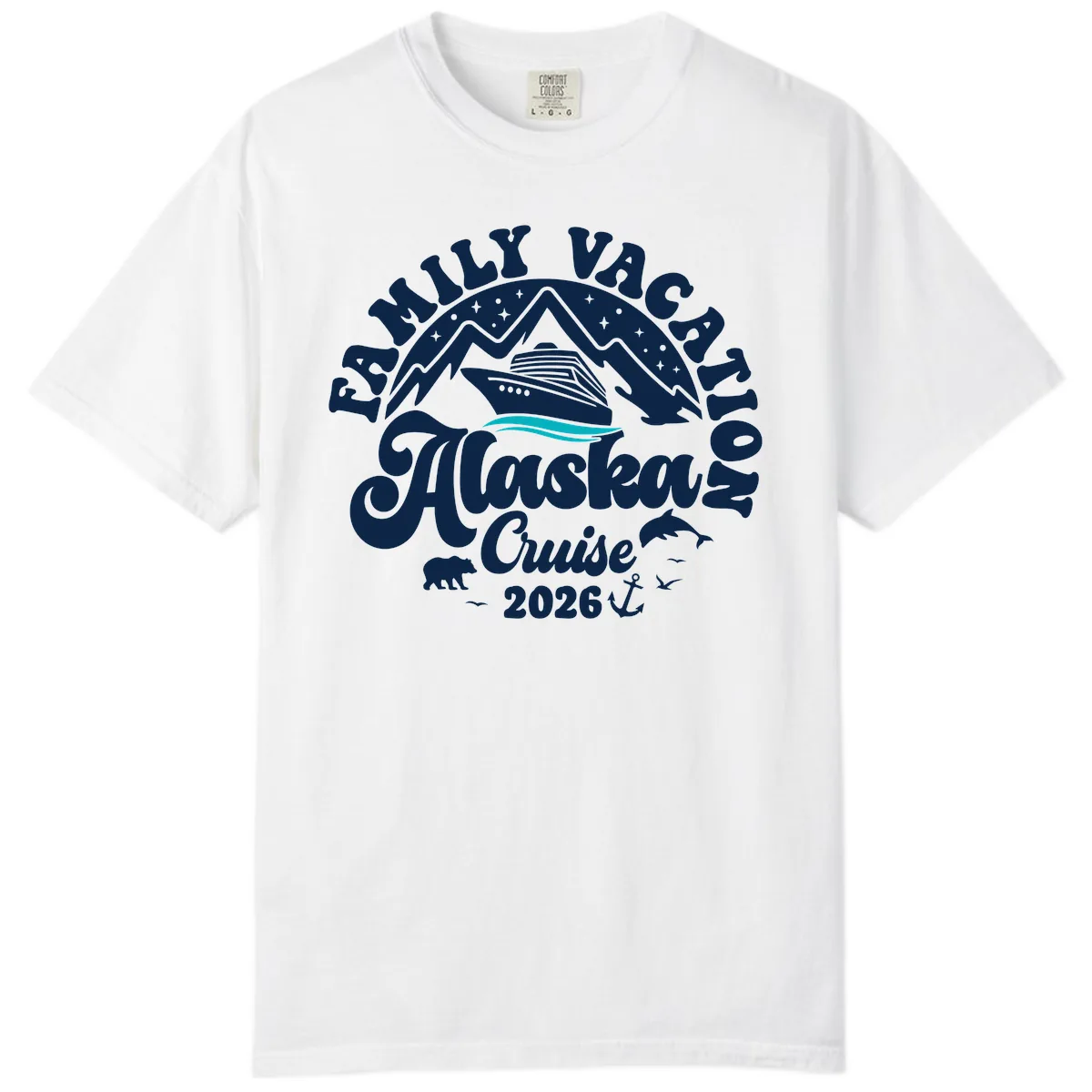 Minimalist Alaska Water Waves Comfort Color in White