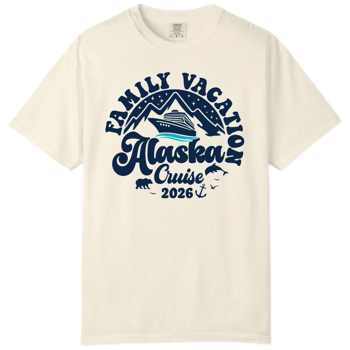 Minimalist Alaska Water Waves Comfort Color in Ivory