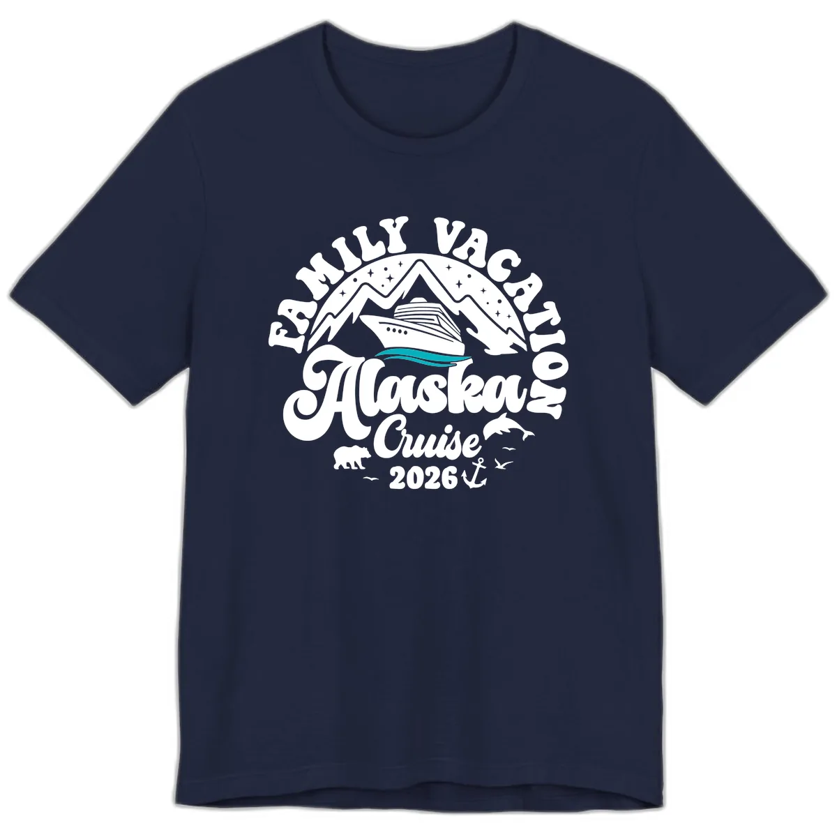 Minimalist Alaska Water Waves Premium T-Shirt in Navy
