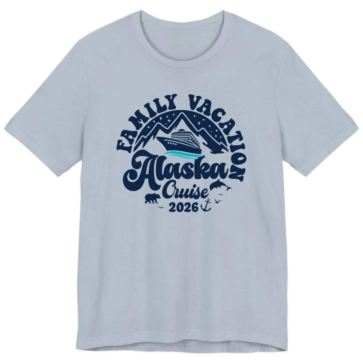 Minimalist Alaska Water Waves Premium T-Shirt in Light Blue
