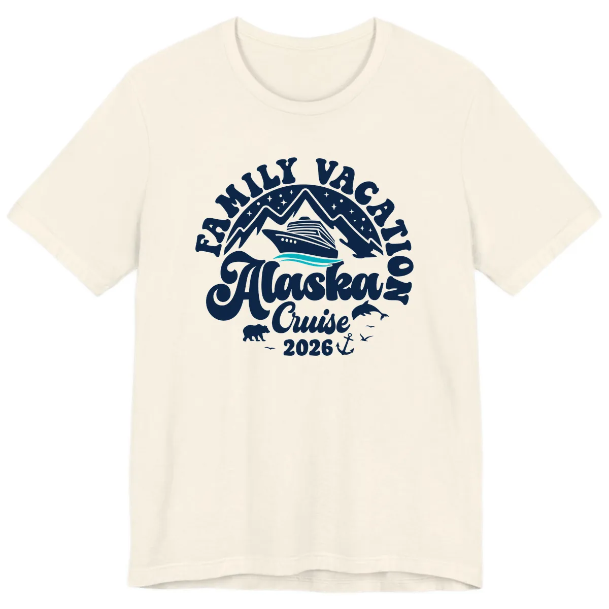 Minimalist Alaska Water Waves Premium T-Shirt in Natural