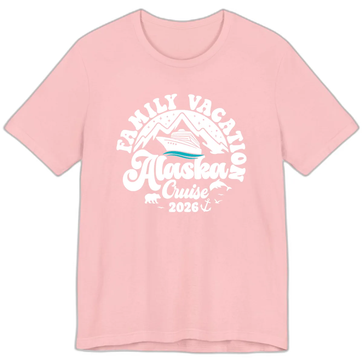 Minimalist Alaska Water Waves Premium T-Shirt in Pink