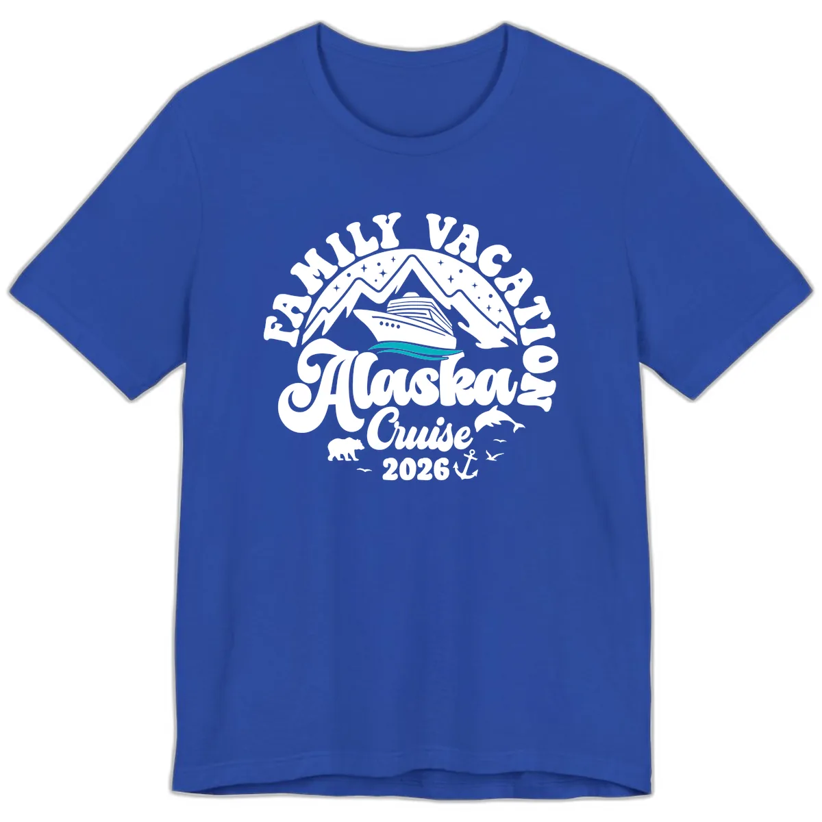 Minimalist Alaska Water Waves Premium T-Shirt in True Royal