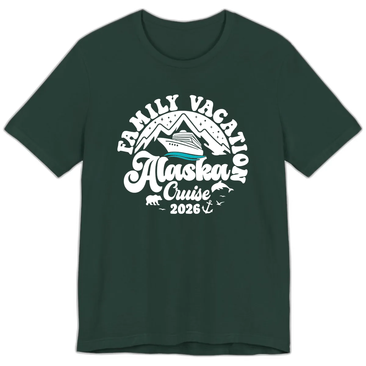 Minimalist Alaska Water Waves Premium T-Shirt in Forest