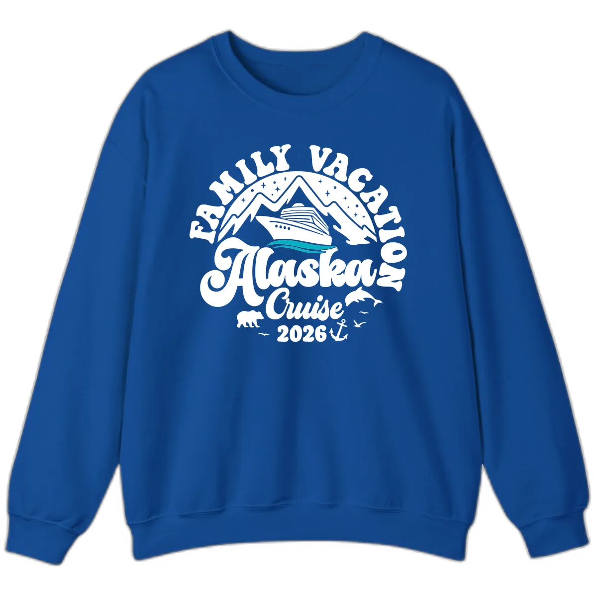 Minimalist Alaska Water Waves Sweatshirt in Royal
